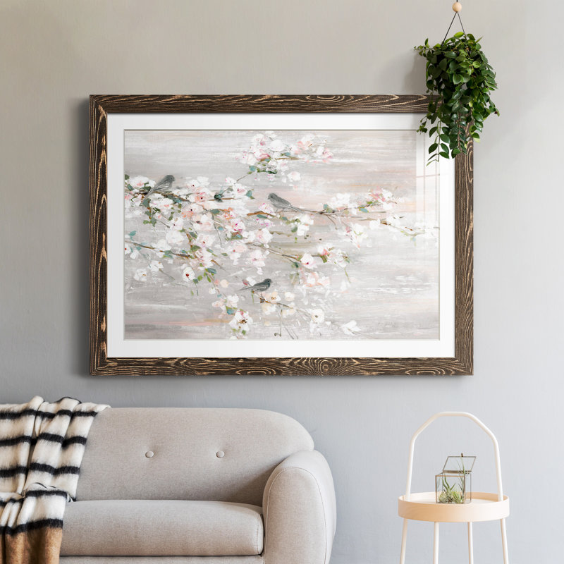 Magical Morning - peinture encadrée, Encadré de bois de noyer, H 37,5 po x l 27,5 po x P 1,5 po