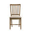 Ensemble de 2 chaises d'appoint en lin brun clair et chêne vieilli Wallace II