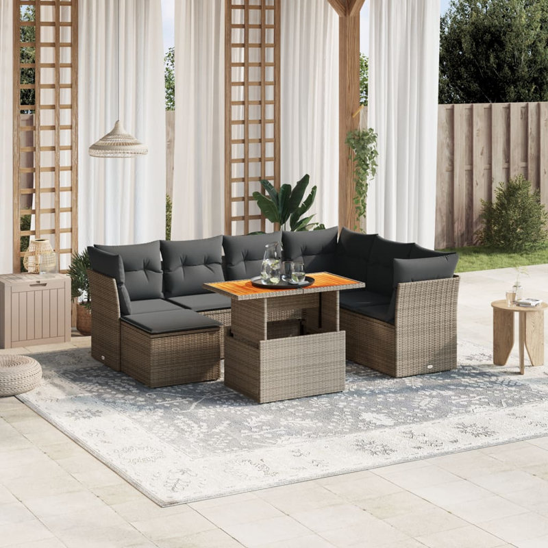 Ensemble de canapé de jardin Vidaxl gris