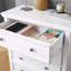 Commode moderne à 5 tiroirs avec glissières en métal lisse et dispositif anti-basculement - Blanc-1036356880