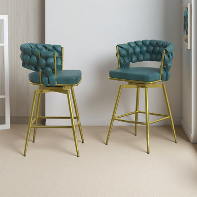 Stool Set Of 2,Legs Barstools No Adjustable Kitchen Island Chairs,360 Swivel Bar Stools by George Oliver