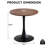 23.6" Round Dining Table for 2-4 Modern Circle Tulip Table with Metal Black Tulip Pedestal Base for Kitchen Dining Living Room Apartment Small Space Cafe, Brown-1016830481-1016830480