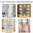 Oryon 56"x44" Corner Makeup Vanity with Lights, Vanity Desk with Mirror,10 LED Lights,5 Drawers-1589516207
