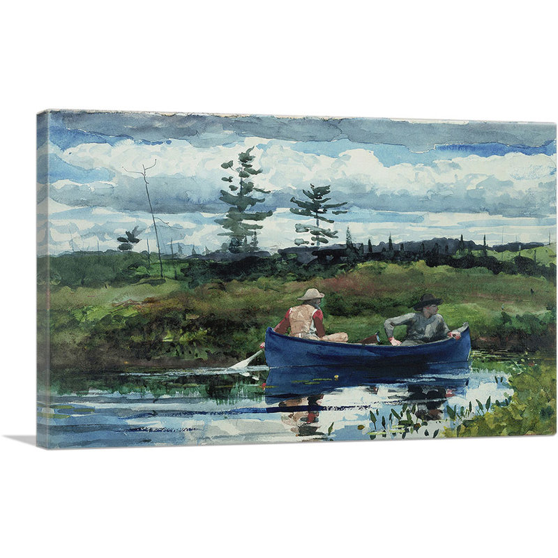 «The Blue Boat 1892» par Winslow Homer, reproduction d'art sur toile tendue, H 18 po x l 26 po x P 1,5 po