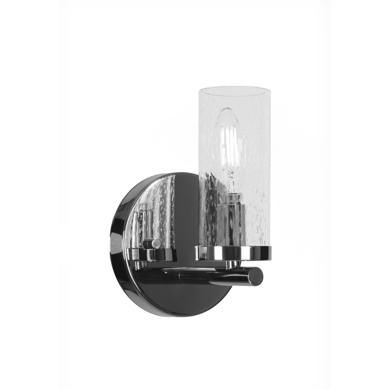 Nevena Wall Sconce Shown With 2.5” Glass, Chrome, Seedy