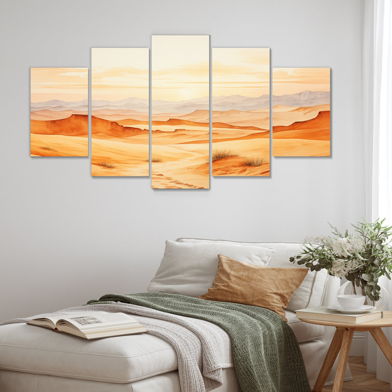Paysage désertique de dunes de sable en Afrique IV - Ensemble d'art mural multipanel du désert