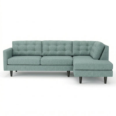 Talmadge Sectional – Made in USA, 5-Day Shipping, Custom Fabric Options, L-Shaped Sectional Wholesale Sectional Furniture - Blue Leslie Robins Egg - S