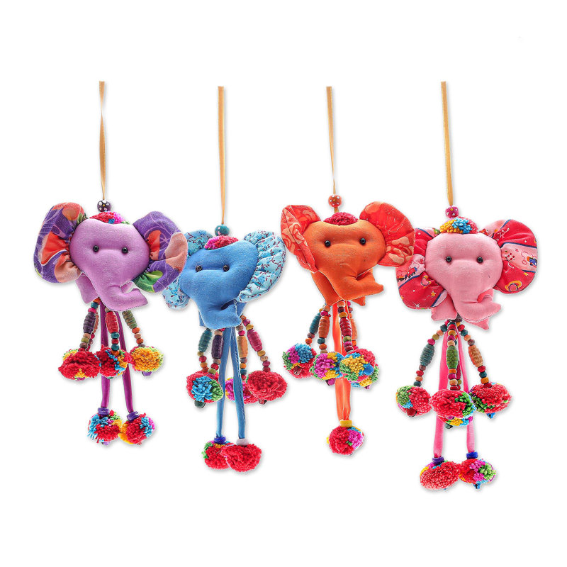 Ensemble d'ornement en mélange de coton 4 pièces Happy Parade