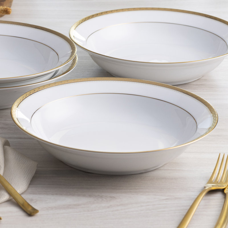 Ensemble de 4 bols Noritake Charlotta, 10 po, 25 oz, Doré