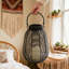 Lanterne à DEL en poly rotin, lanterne suspendue en plastique et en rotin - bougie à DEL blanche réaliste, fonction minuterie, lueur chaude et scintillante, idéale pour le salon / le vestibule / la chambre à coucher (3 piles AA non incluses)-121086639