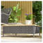 Table d'appoint d'extérieur avec rotin PE, table de bout de patio avec plateau en bois de sapin naturel, table d'appoint résistante aux intempéries pour porche de piscine de patio, gris