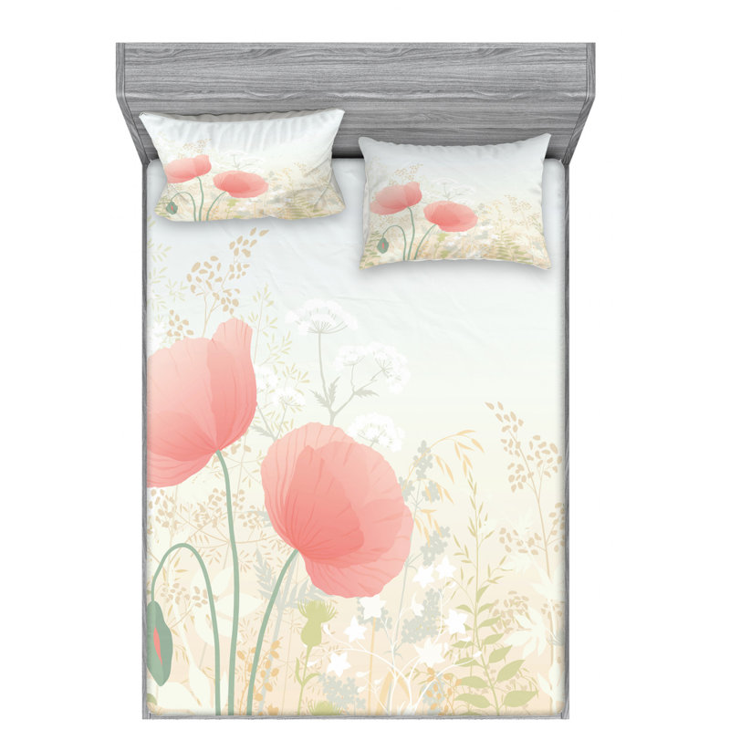 Microfiber Sheet Set, Queen Sheet Set with Fitted Sheet