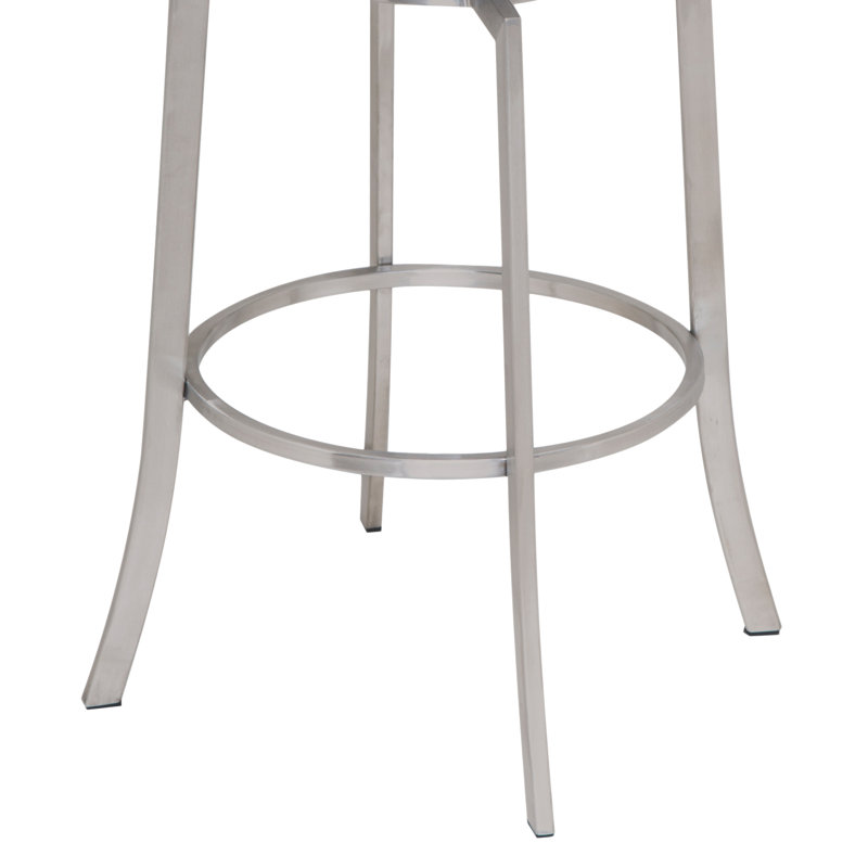 Tabouret de bar en acier inoxydable Morris, Gris, Tabouret de comptoir (assise de 26 po de hauteur)