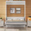 Lit escamotable double avec 2 tiroirs, beige