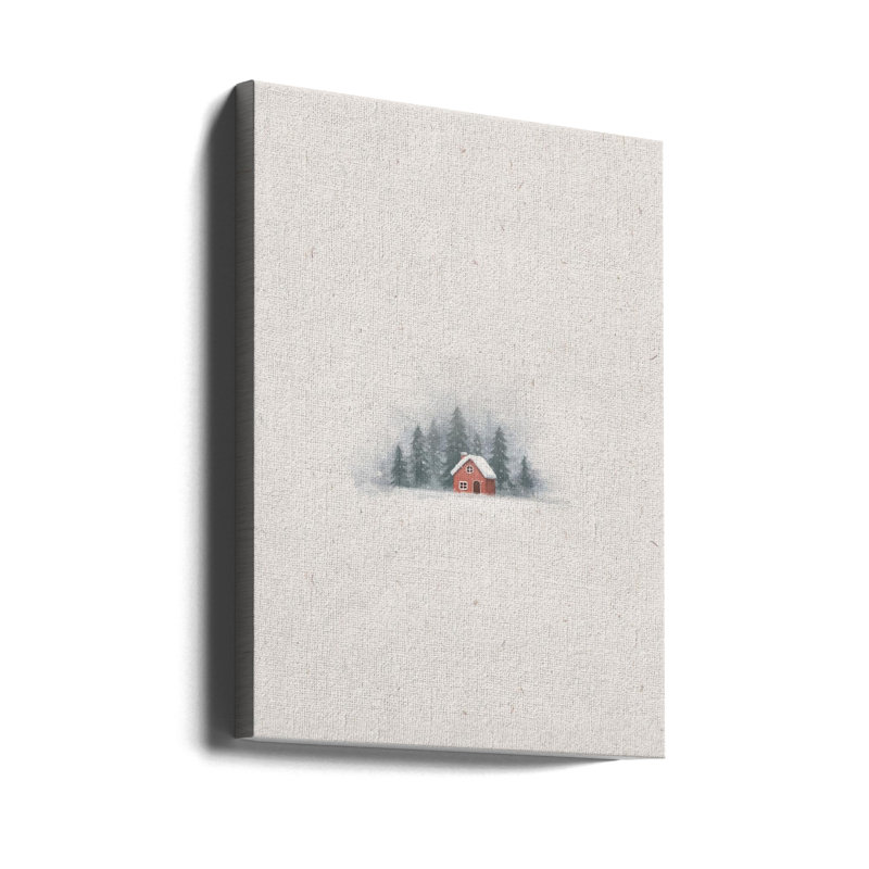 "Winter Home", art mural sur toile tendue, H 16 po x l 12 po