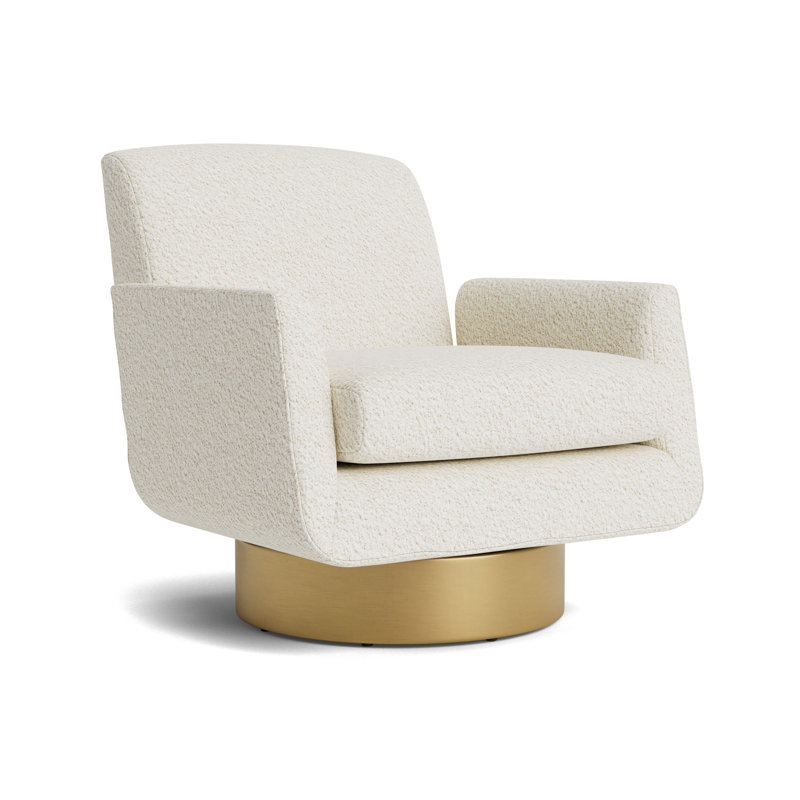 Supernova Full Swivel Chair, Berber - Cream, Brushed Brass