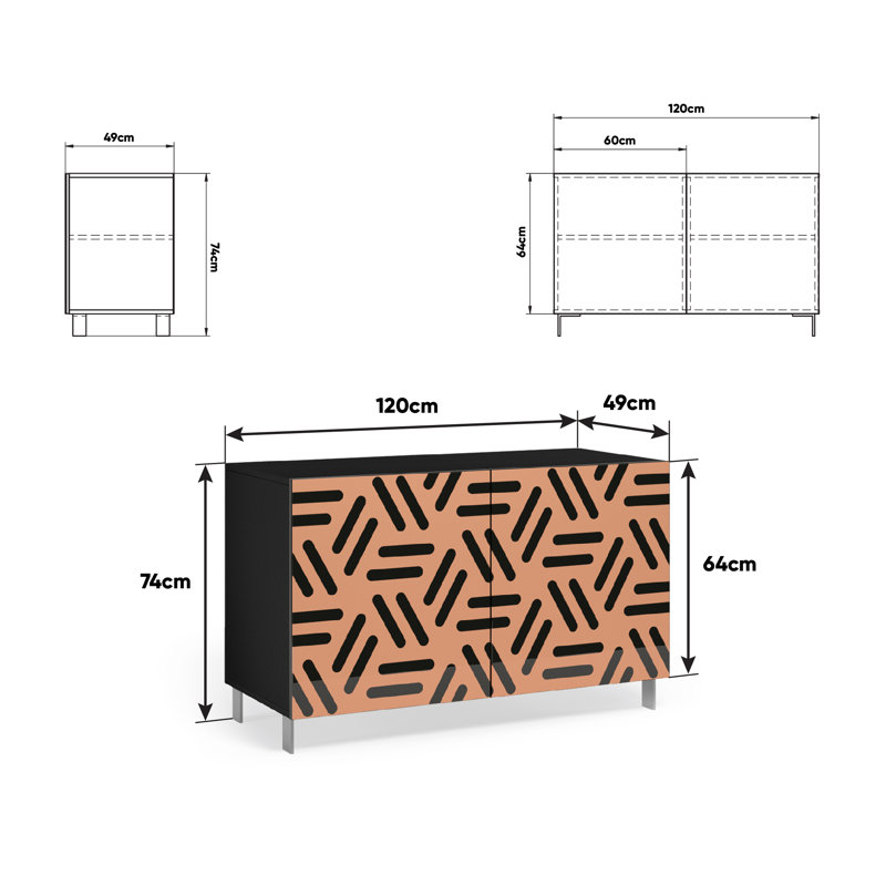 Harlym 2 - Door Standard Accent Cabinet, Orange