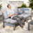 5 - Person Modular Patio Conversation Sets With Cushions, 6-Piece Outdoor All-Weather Waterproof HIPS Sofa Seating Group, Gray-1598826562