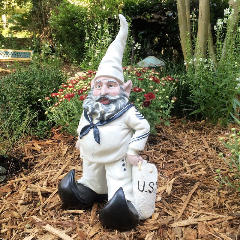 Statue de jardin soldat militaire American Hero Gnome Sailor