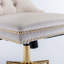 Chaise de bureau Furniture, fauteuil de bureau capitonné en velours avec base en métal doré, chaise de bureau pivotante réglable (beige)