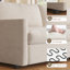 178cm Beige Velvet Fabric 2-Seater Sofa,Deep Seat Sofa with Thick Cushions for Living Room