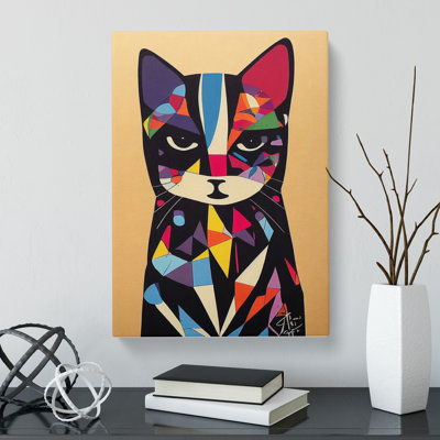 Colourful Abstract Cat Vol.4 - Wrapped Canvas