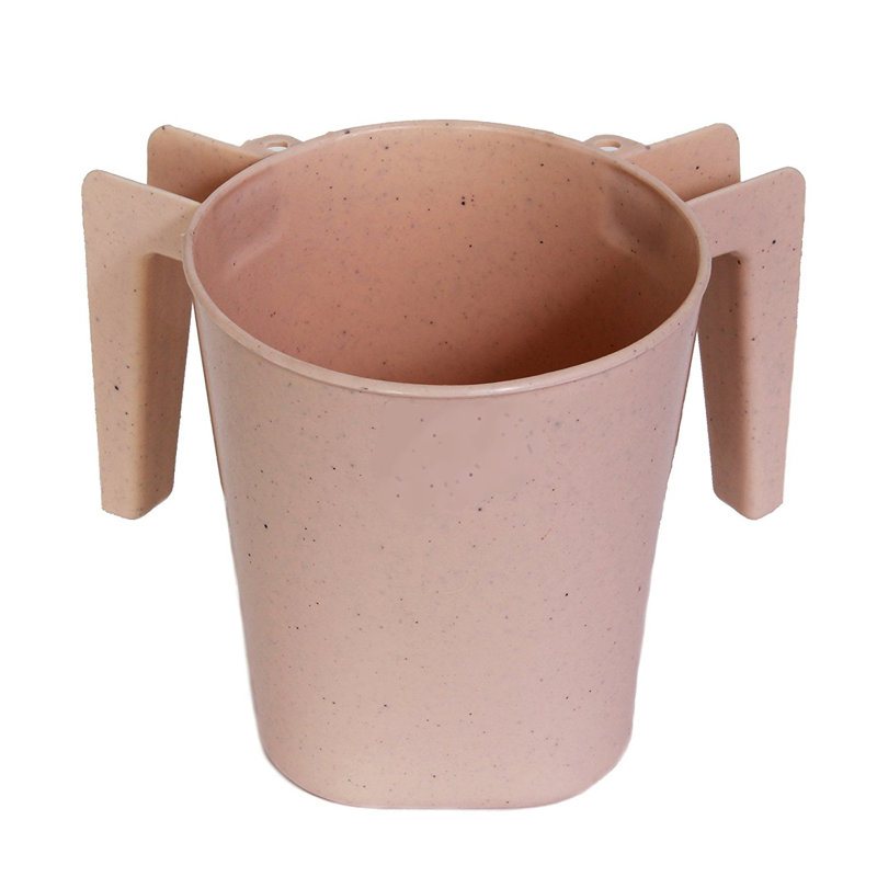 Plastic Wash Cup, Beige with Dots
