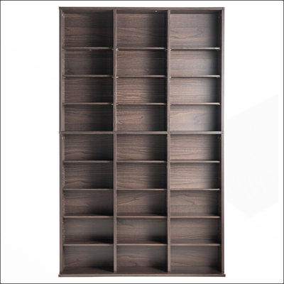 Adjustable 9-Layer DVD Shelf with 27 Compartments for CDs, DVDs, and More