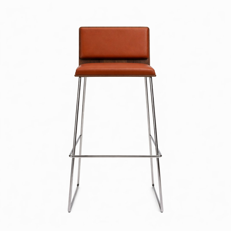 Corona HB Wire Stools, Cinnamon Faux Leather, Chrome, Counter Stool (24" Seat Height)