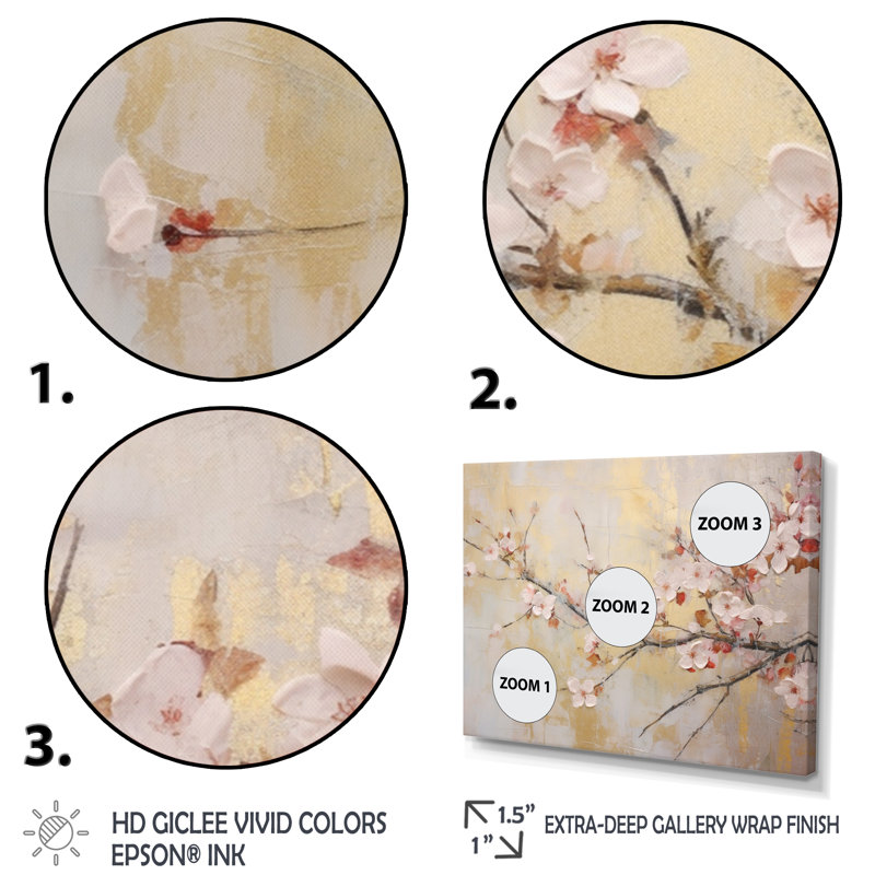 «Apple Blossom Harmony III», reproduction d'art sur toile, H 24 po x l 32 po x P 1 po, Toile tendue