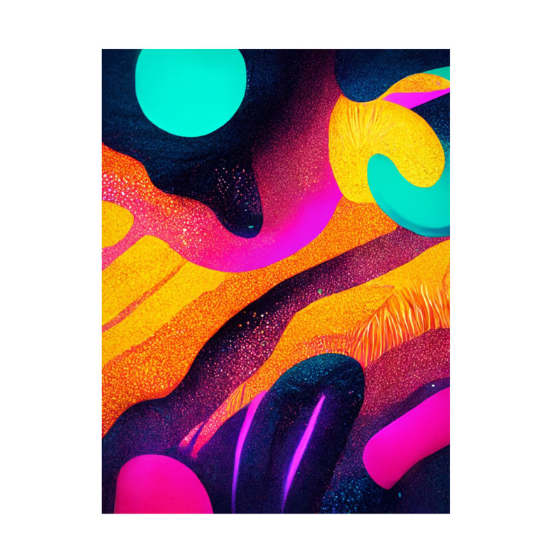 Art mural sur toile tendue - Motif de jungle «Wumples 07» pour décoration de salon, de chambre à coucher ou de bureau - 14 x 19
