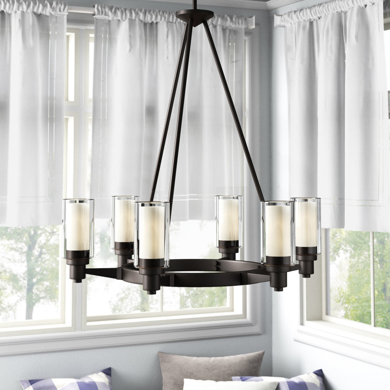 Circolo 6 - Light Wagon Wheel Chandelier, Olde Bronze