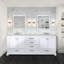 Meuble-lavabo double l 80 po x P 22 po, comptoir en marbre de Carrare, ensemble de robinet et miroirs de 30 po-912537552