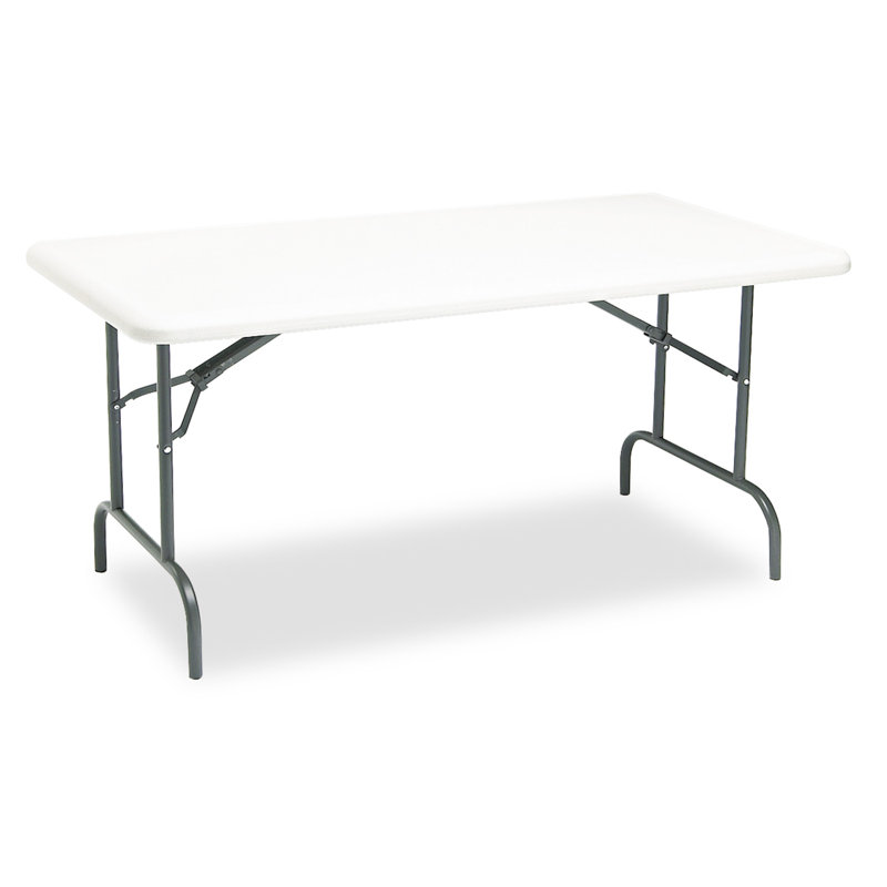 Platinum Granite Industrial Folding Table with Steel Legs, 30" x 60"