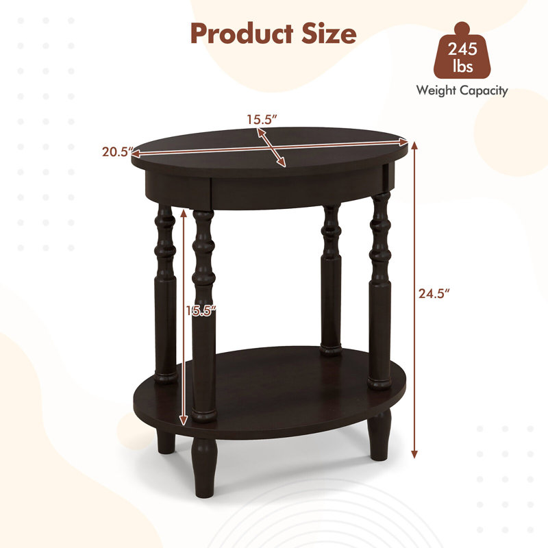 Ensemble de tables de bout Ceriah, Espresso, 2