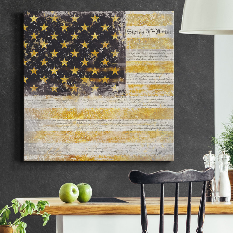 Drapeau américain - impression sur toile tendue, H 24 po x l 24 po x P 1 po