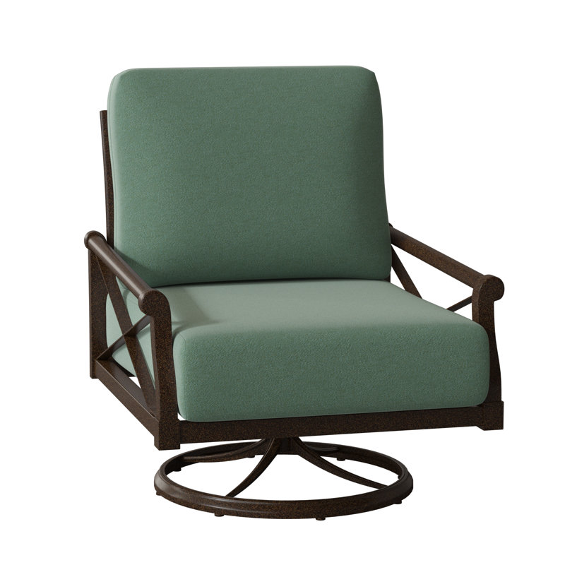 Andover Outdoor Rocker Chair, Canvas Bird's Eye Sunbrella® Canvas, Chestnut Brown