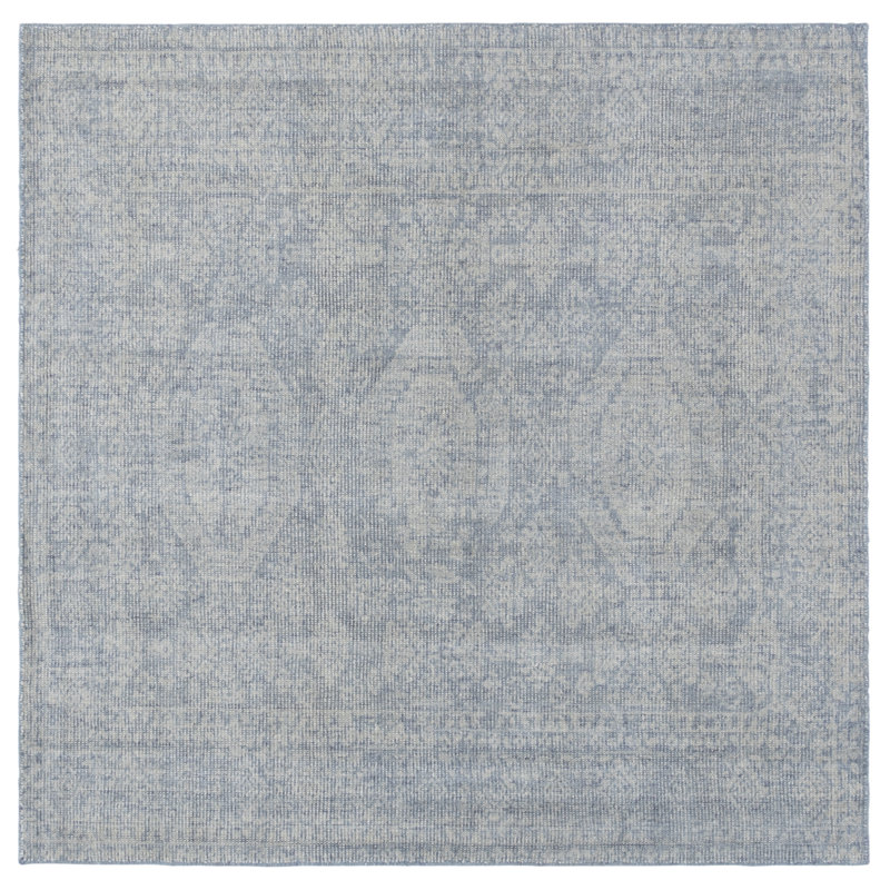 Allegresse Hand Loomed Wool/Cotton Oriental Rug in Blue, Square 6'