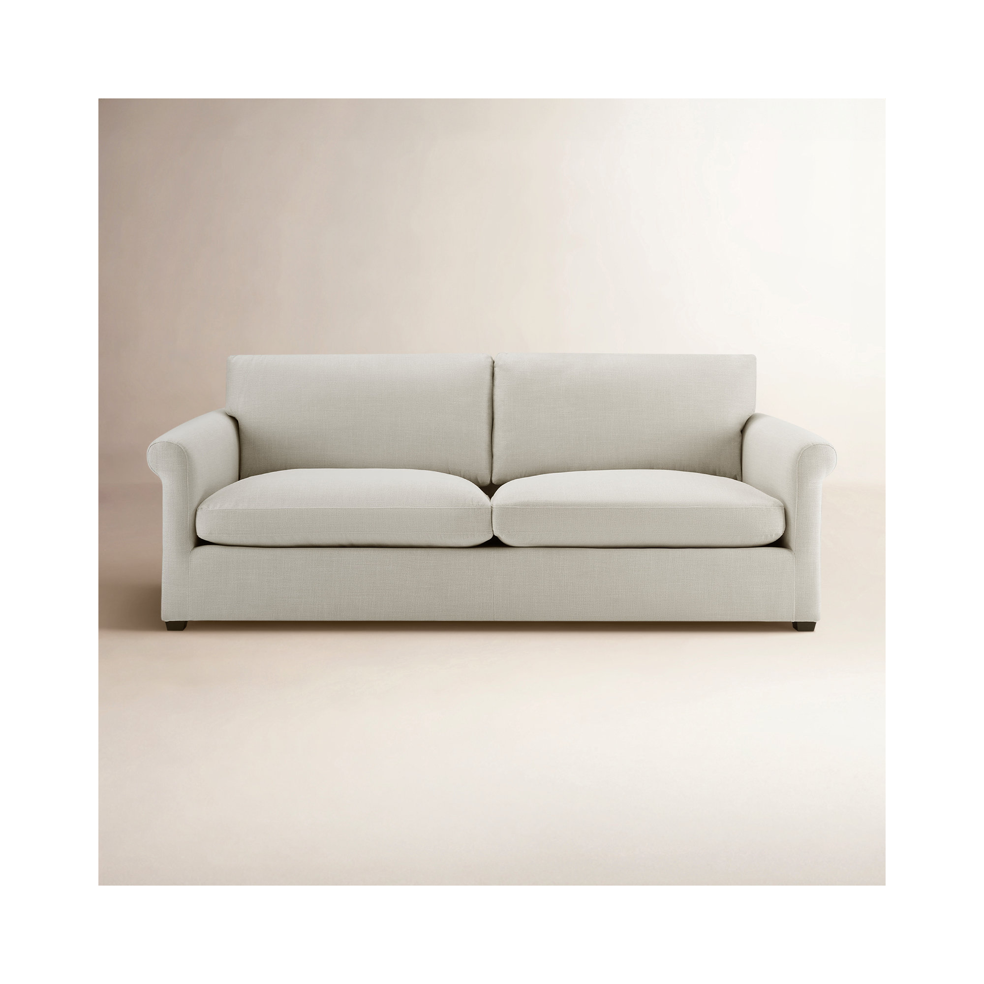 Joelle 90.5" Upholstered Sofa with Rolled Arms, Effie Linen Performance Linen