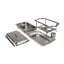Tablier de soudure en acier inoxydable avec 8 qts en plastique.