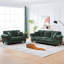 Canapé rembourré en chenille de 63 po avec accoudoirs roulés Modern 63 po pour le salon, structure et pieds en bois massif, rembourrage en mousse haute densité, tissu en velours doux, garniture cloutée incurvée, assise mi-moelleuse, s'adapte