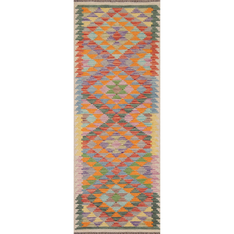 Tapis de couloir géométrique Kilim