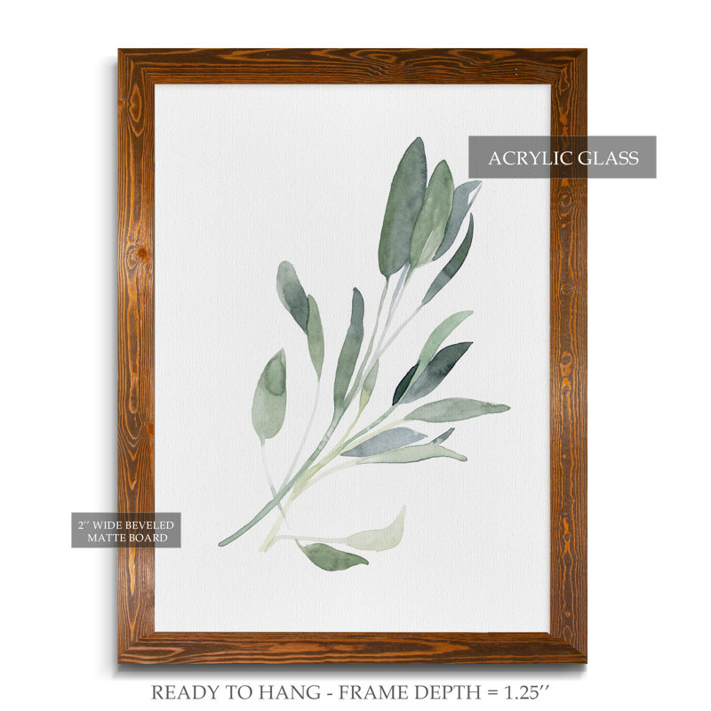 « simple sage i »-cadre photo imprimé sur verre, H 32 po x l 44 po x 1,25 po, Encadré toile érable