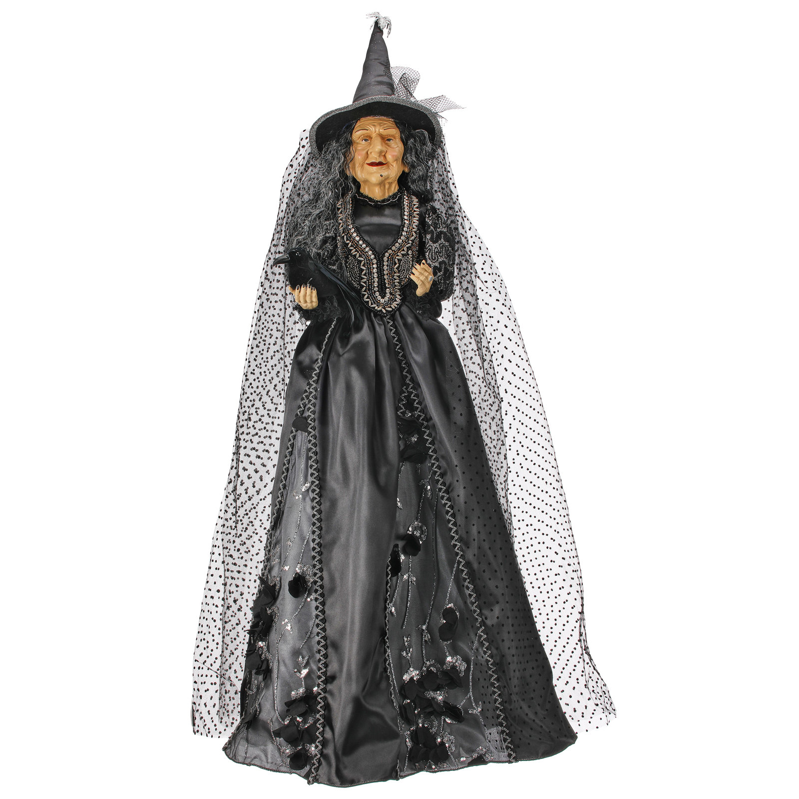 42" Standing Witch With Raven