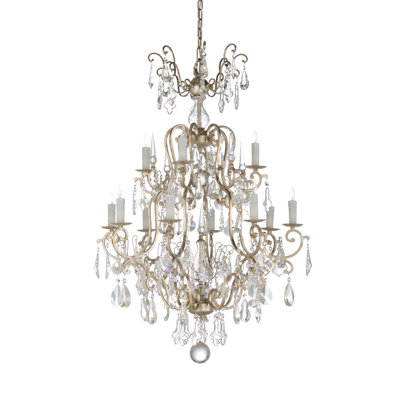 Heritage 12 - Light Candle Style Tiered Chandelier