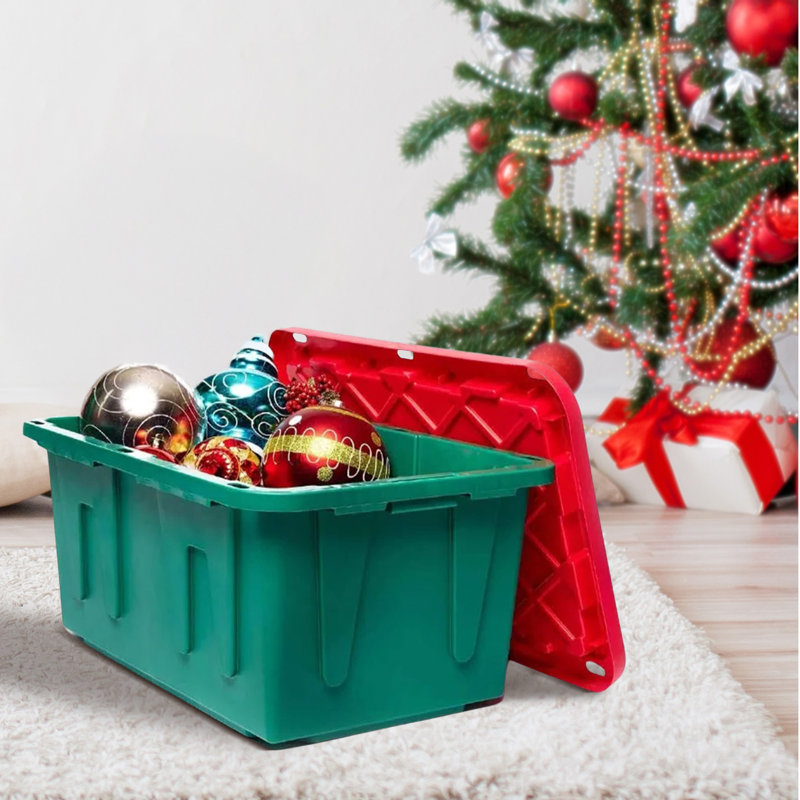 HOMZ Durabilt, bacs de rangement en plastique robustes avec couvercles, Glacière 60 qt., Ensemble de 2