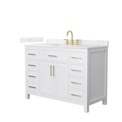 Beckett 48" Freestanding Single Bathroom Vanity with Quartz Top