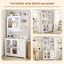 Tall Kitchen Pantry Cupboard 183.5cm | Freestanding Storage Cabinet with Drawer, Doors, Shelves and Built-in Sockets