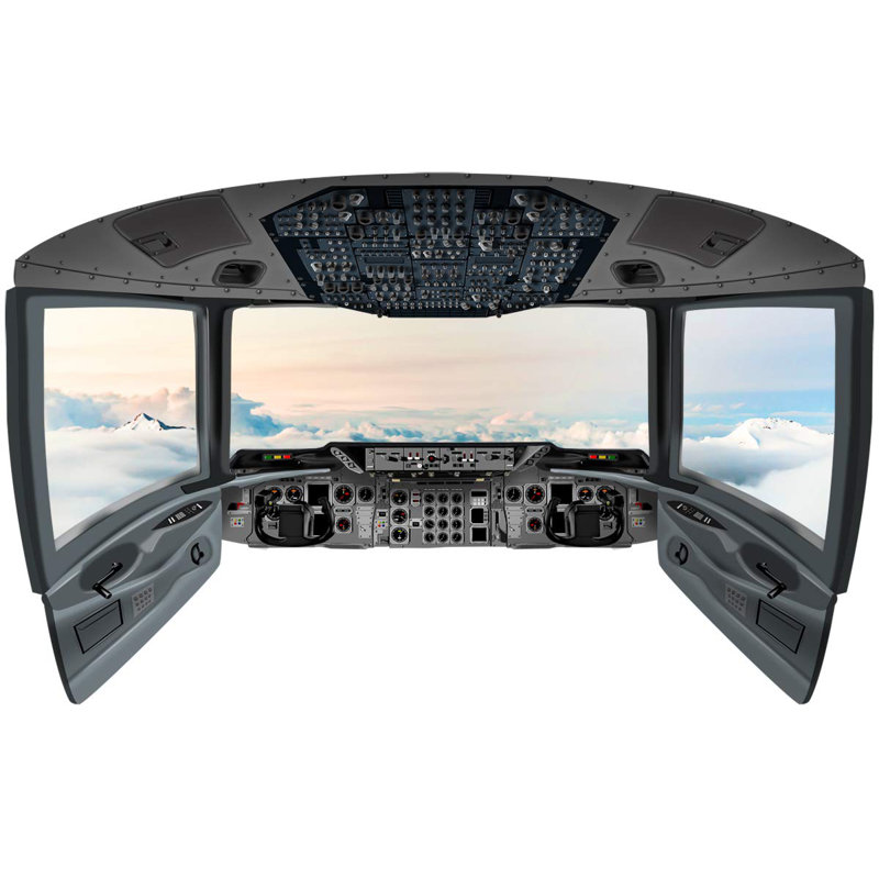 Murale cockpit d’avion fenêtre cloud Faiyaz, H 18 po x l 30 po