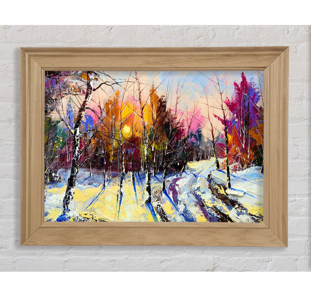 Rainbow Snow Forest - Einzelner Bilderrahmen Kunstdrucke